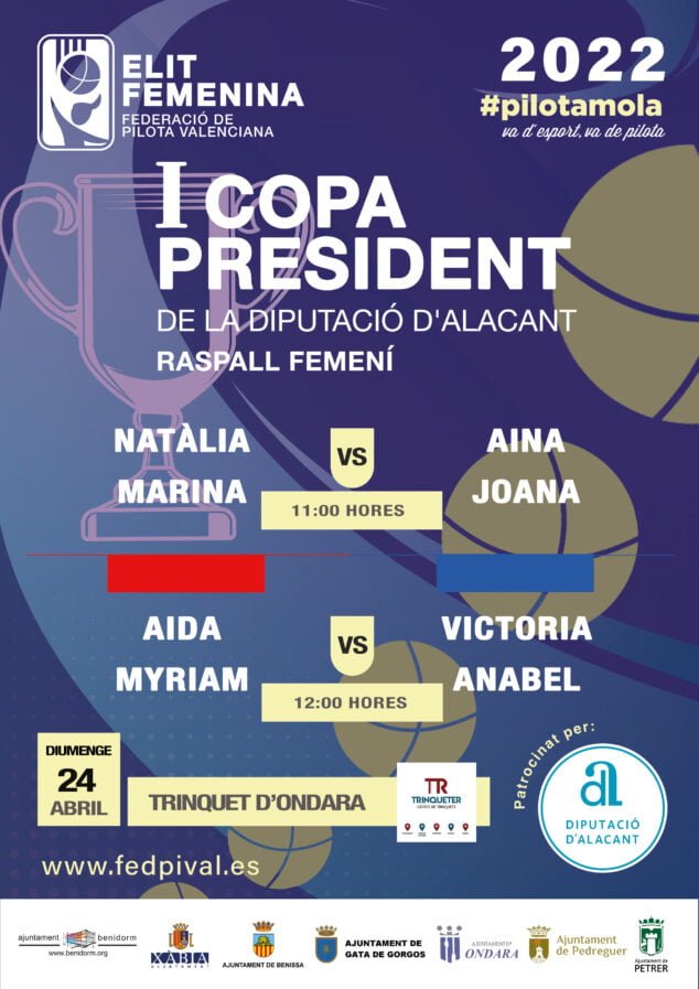 Imagen: Cartel de la I Copa President Diputació d'Alacant de raspall femení