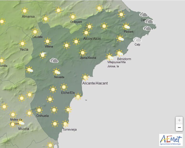 Mapa del tiempo el jueves 14 de abril