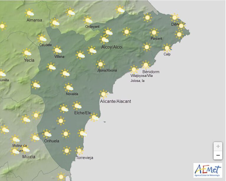 Mapa del tiempo el sábado 16 de abril