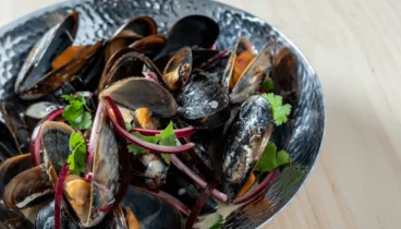Mejillones frescos en este restaurante de Dénia