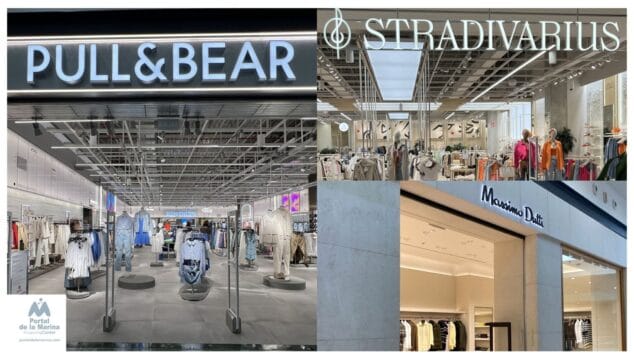 nueva imagen de las tiendas de inditex en portal de la marina