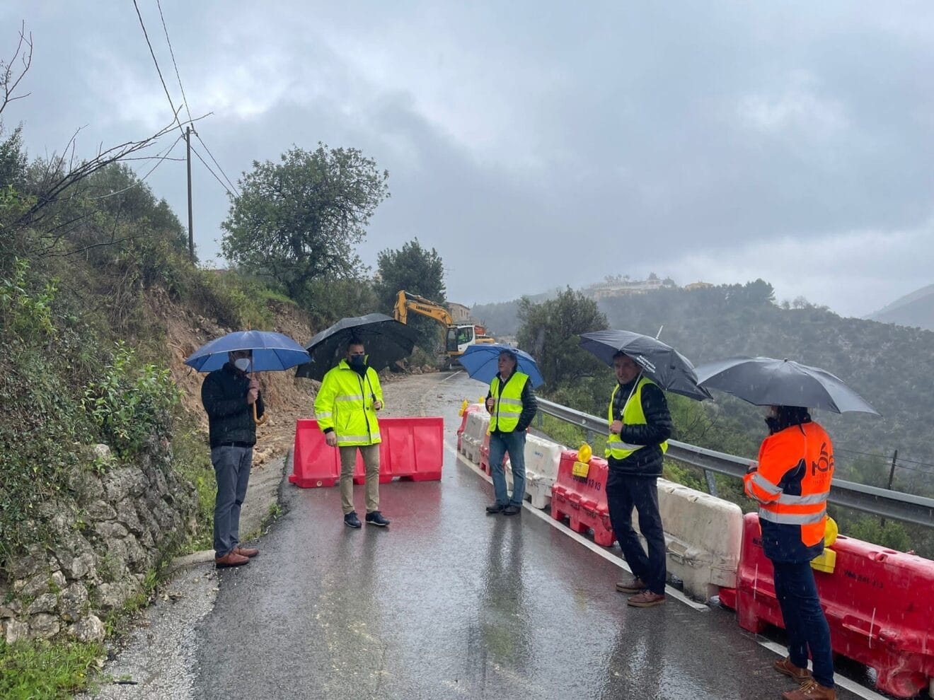 Visita del diputado de Carreteras a los municipios afectados por las lluvias