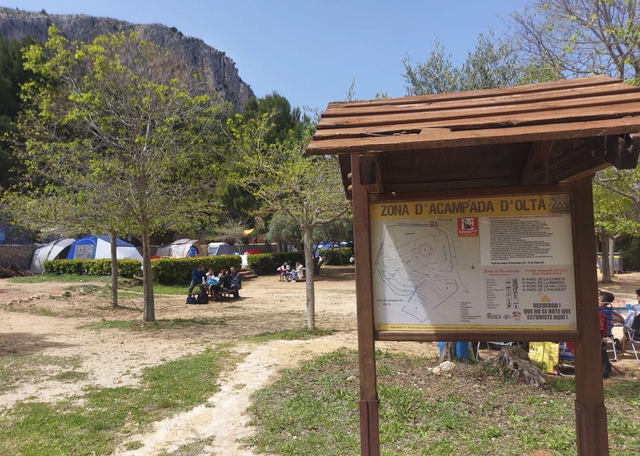 Zona de acampada de Calp en Pascua