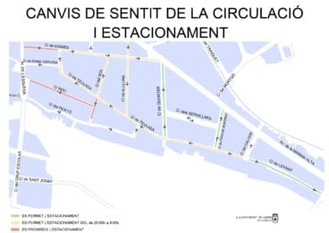 Cambios de sentido y estacionamiento en Gata de Gorgos