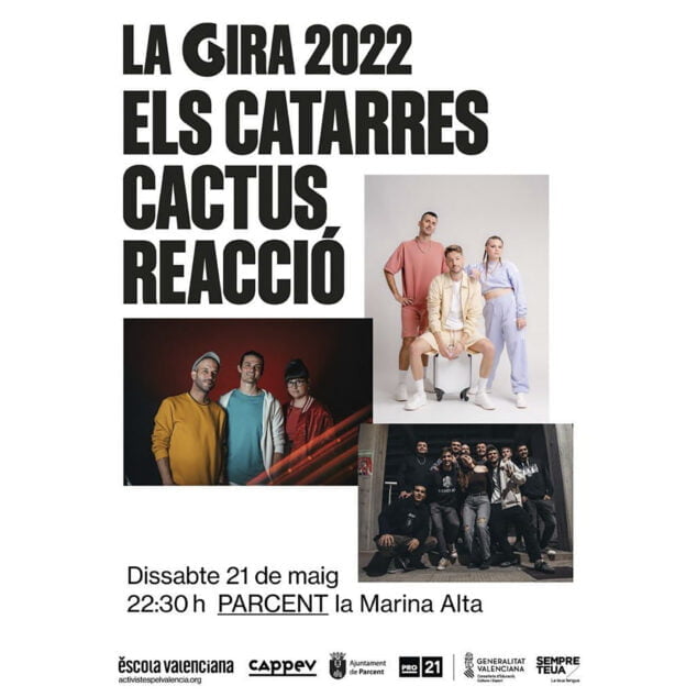 Imagen: Cartel de las actuaciones de Cactus, Els Catarres y Reacció