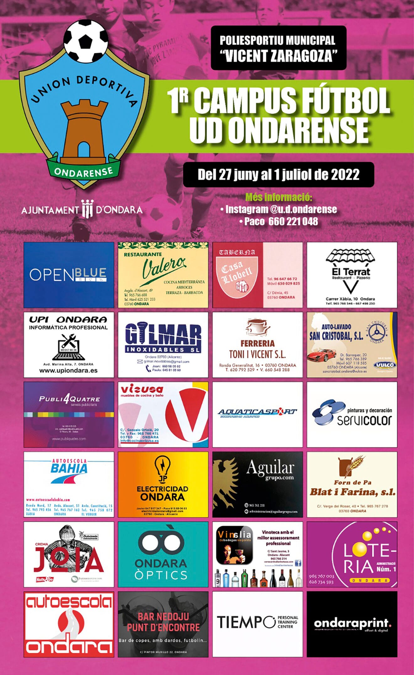 Cartel del campus de fútbol