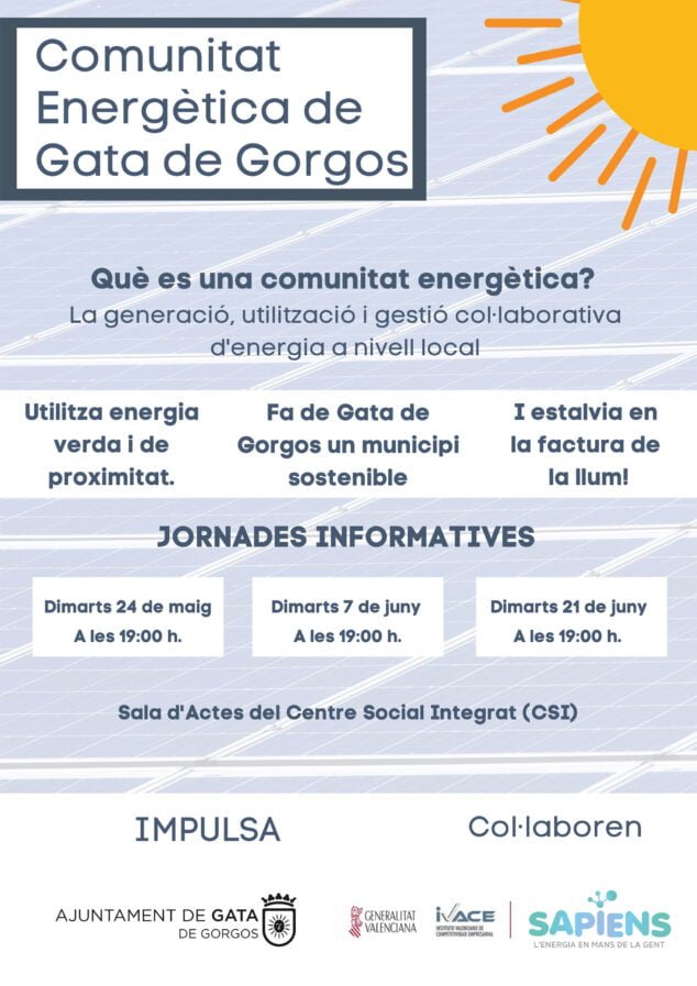 Imagen: Cartel informativo de la Comunidad Energética Local de Gata de Gorgos