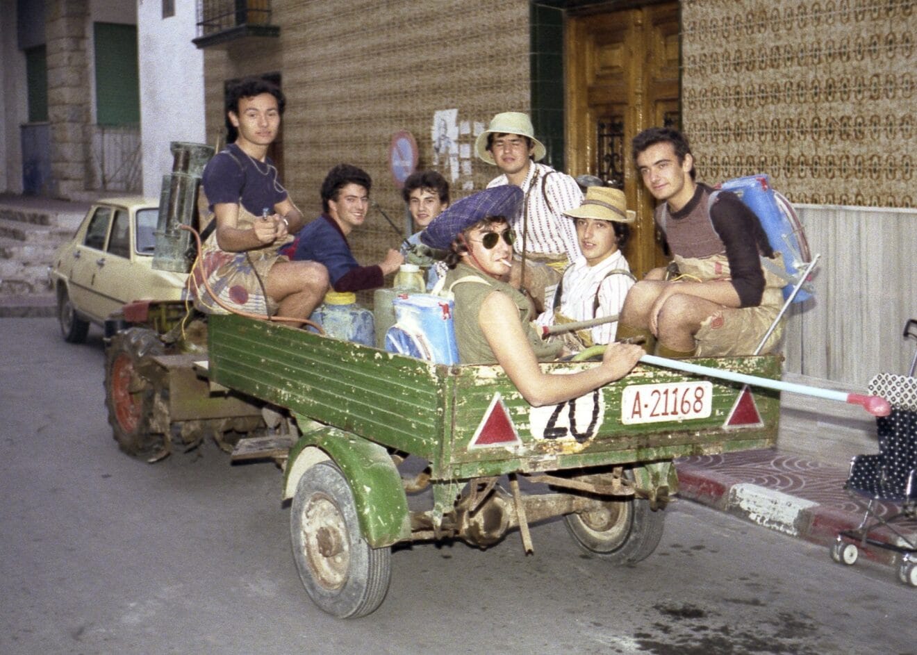 Cuadrilla en las fiestas de los 1980