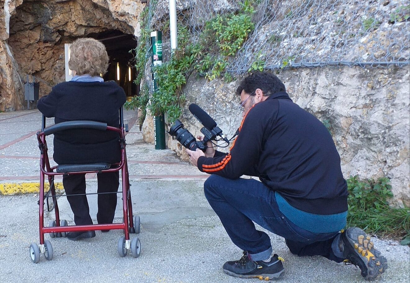 José Gayà y Maria González durante las grabaciones