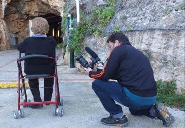 José Gayà y Maria González durante las grabaciones