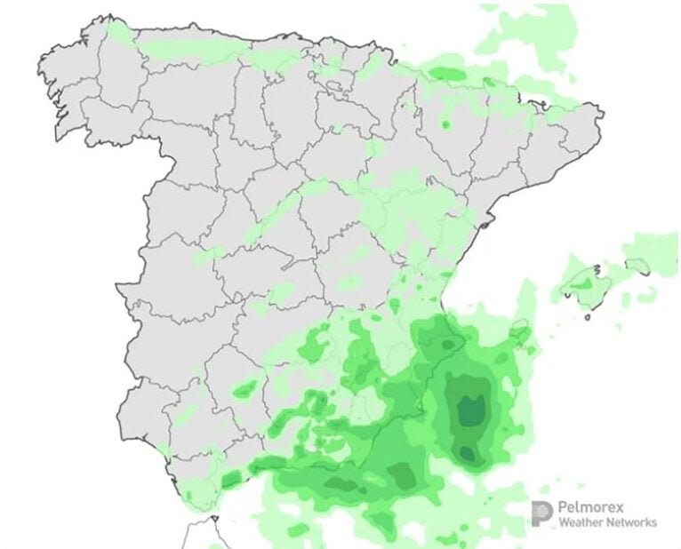 Mapa de precipitación del miércoles 4 a las 14.00 h - eltiempo.es