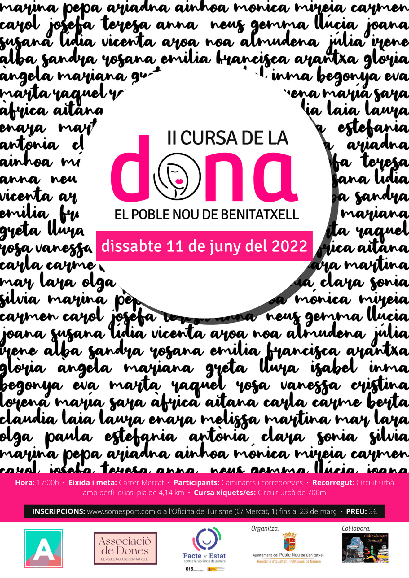 Cartel de la II Cursa de la Dona en Benitatxell