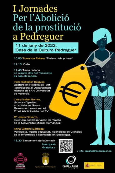 Cartel de las jornadas contra la prostitución en Pedreguer