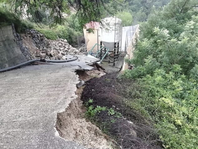 Imagen: Desprendimiento por las lluvias en la Vall de Laguar