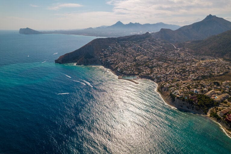 Litoral sur de Calp desde el áire
