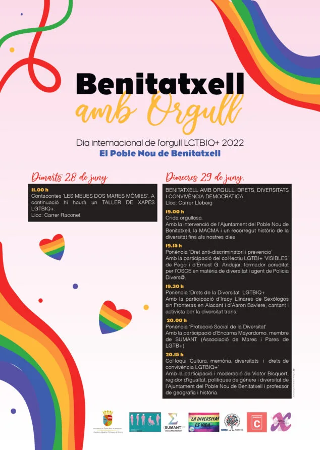 Imagen: Programación del Orgullo LGTBIQ+ de Benitatxell 2022