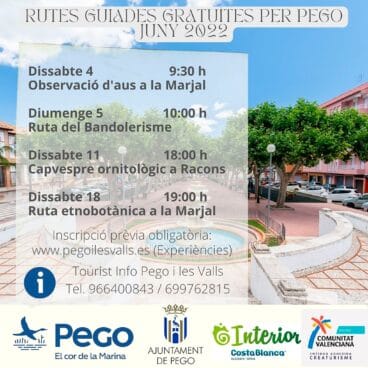 Rutas guiadas de Pego en junio