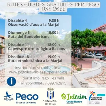 Rutas guiadas de Pego en junio