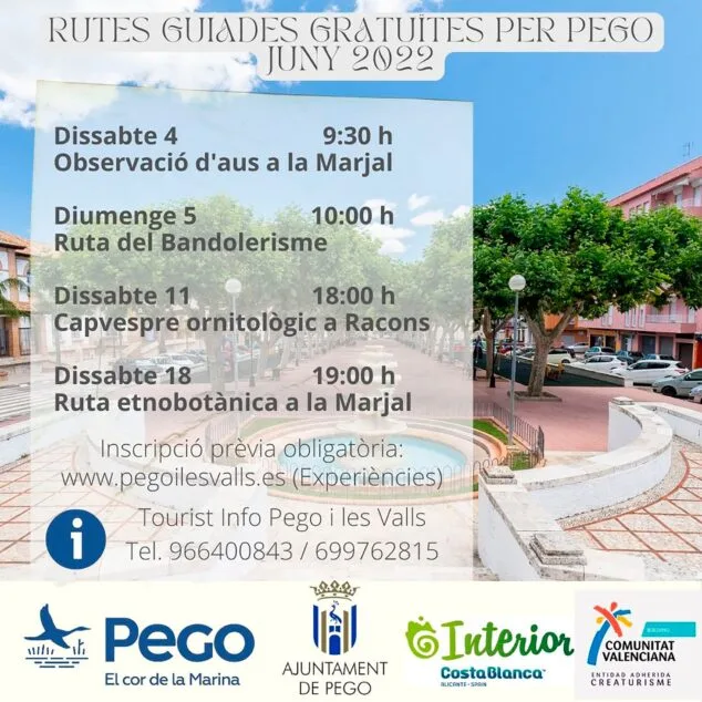 rutas guiadas de pego en junio