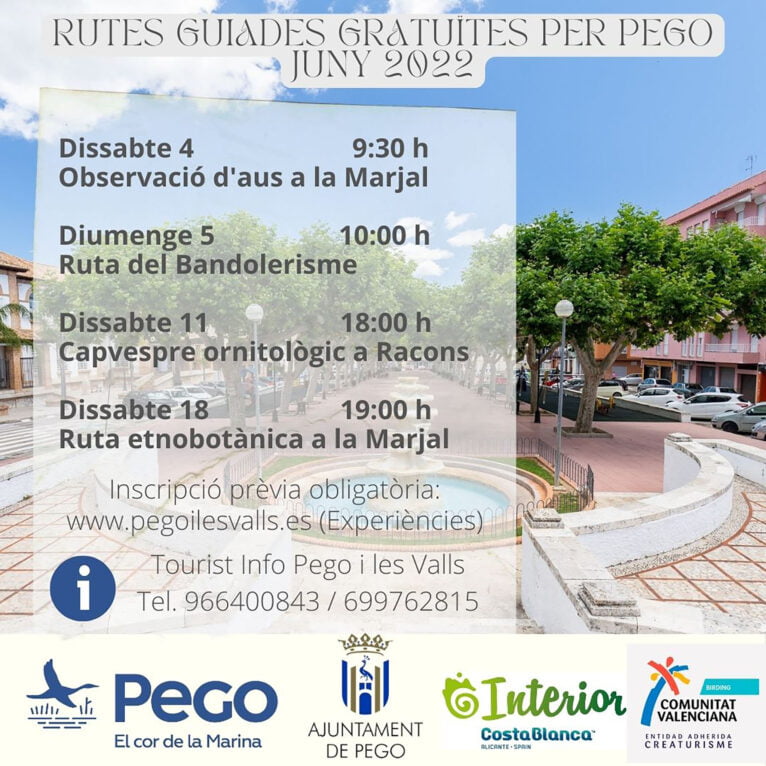 Rutas guiadas de Pego en junio