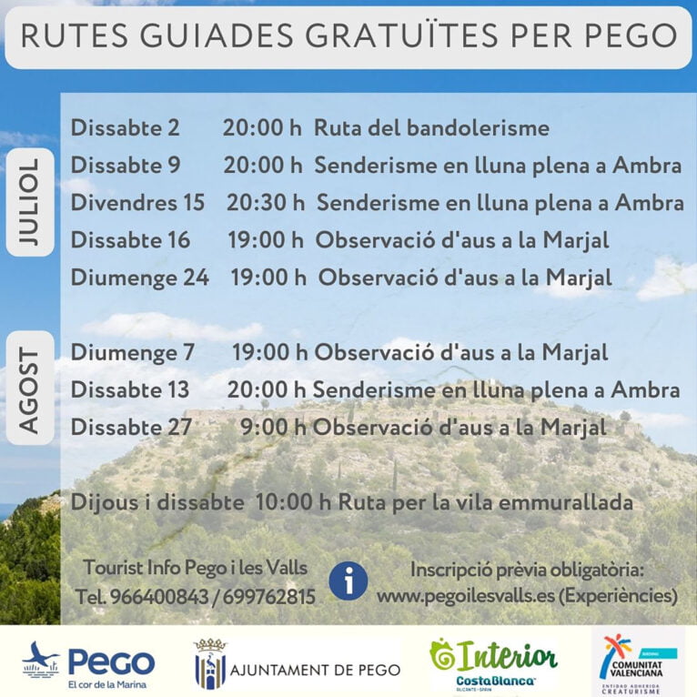 Rutas pegolinas en julio y agosto