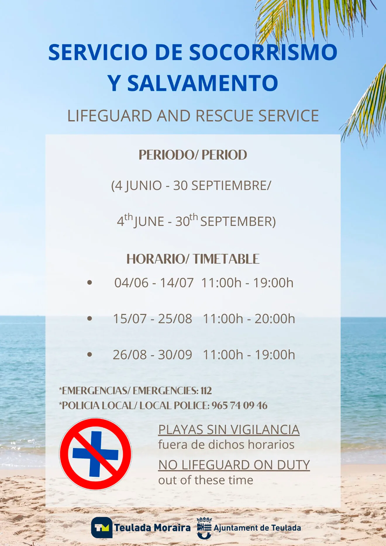Temporada de socorrismo 2022 en Teulada-Moraira