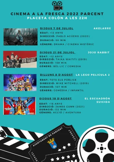 Cartel de Cinema a la fresca de Parcent de este año