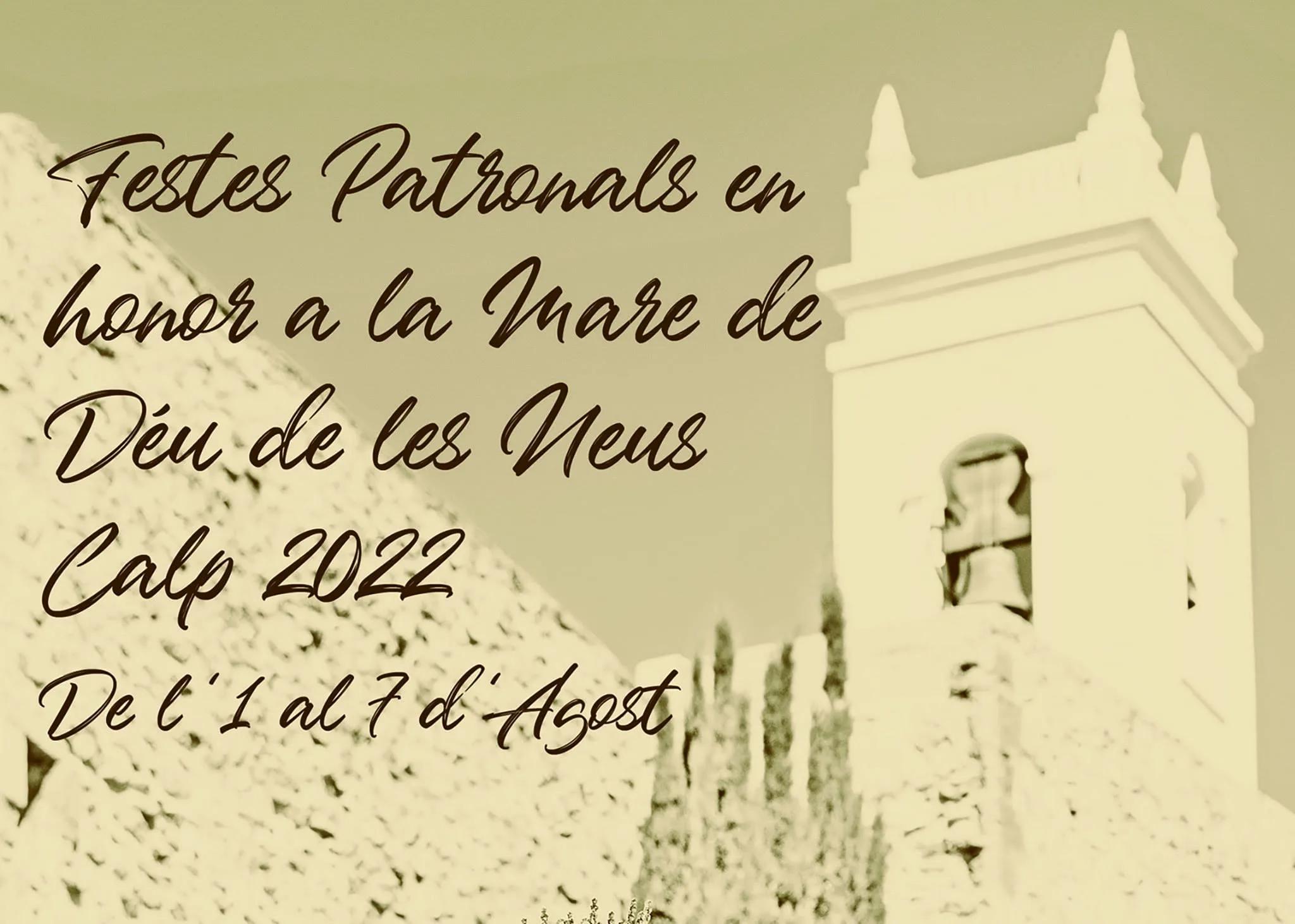 cartel de las fiestas patronales de calp en honor a la virgen de las nieves 2022