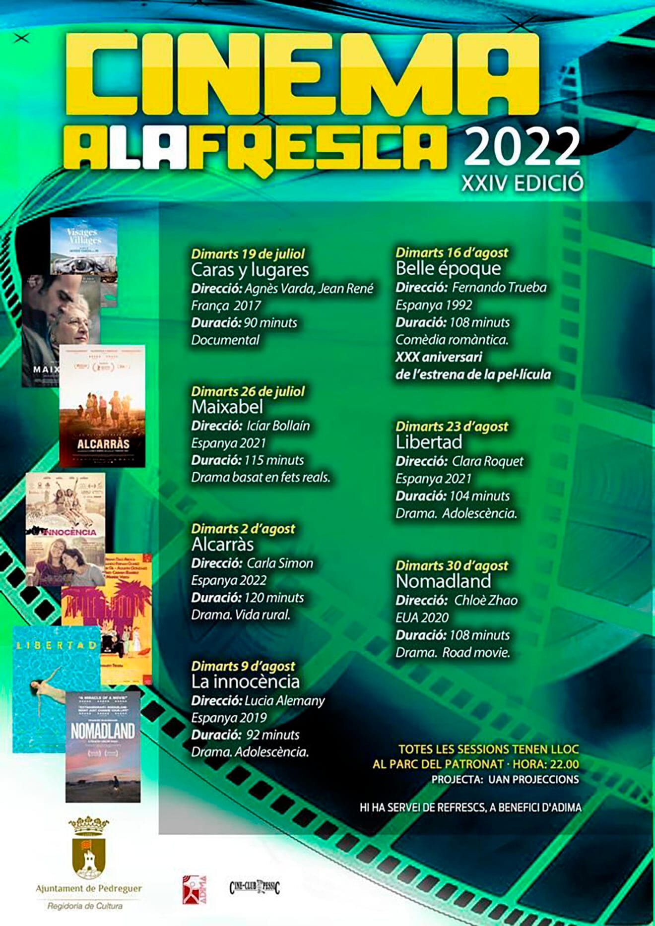 Cartel del Cinema a la fresca de Pedreguer 2022