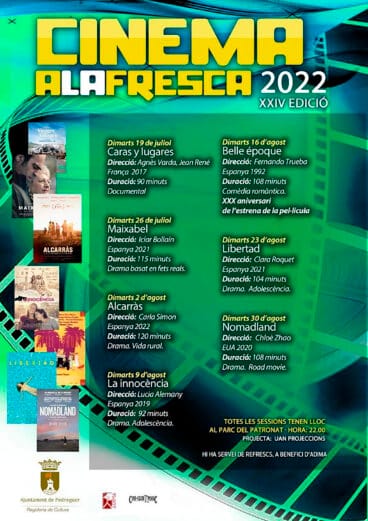 Cartel del Cinema a la fresca de Pedreguer 2022