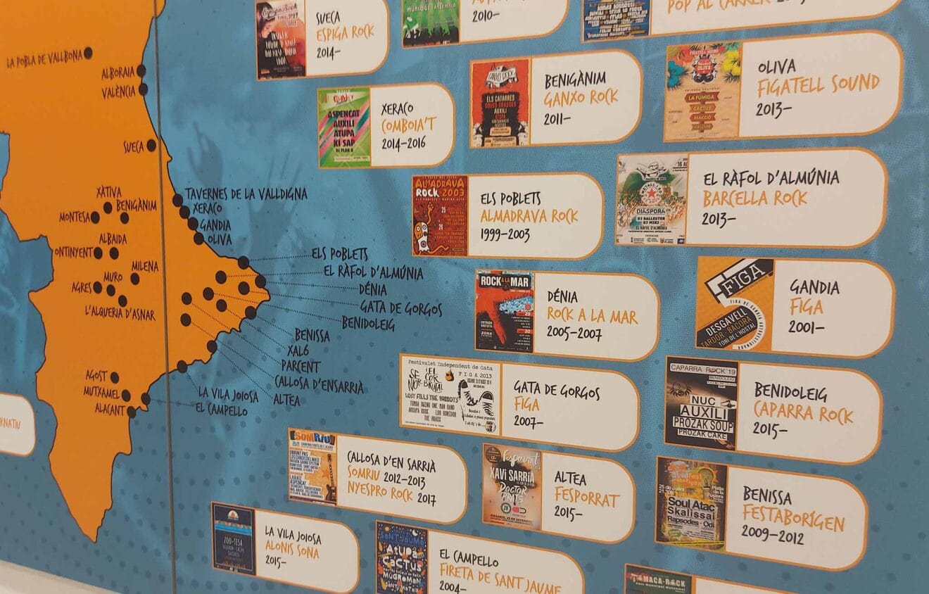 Mapa de festivales de la exposición Primavera Musical