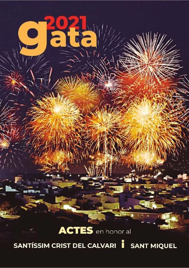 Programa de fiestas patronales de Gata de Gorgos – Santíssim Crist del Calvari 2021 1 Imagen: Portada del libro de fiestas patronales de Gata de Gorgos 2021