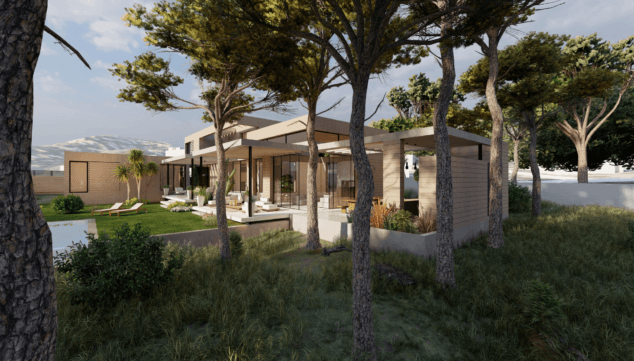 vivienda que se funde con la naturaleza