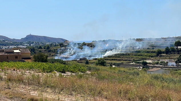 bancales afectados por el incendio en teulada