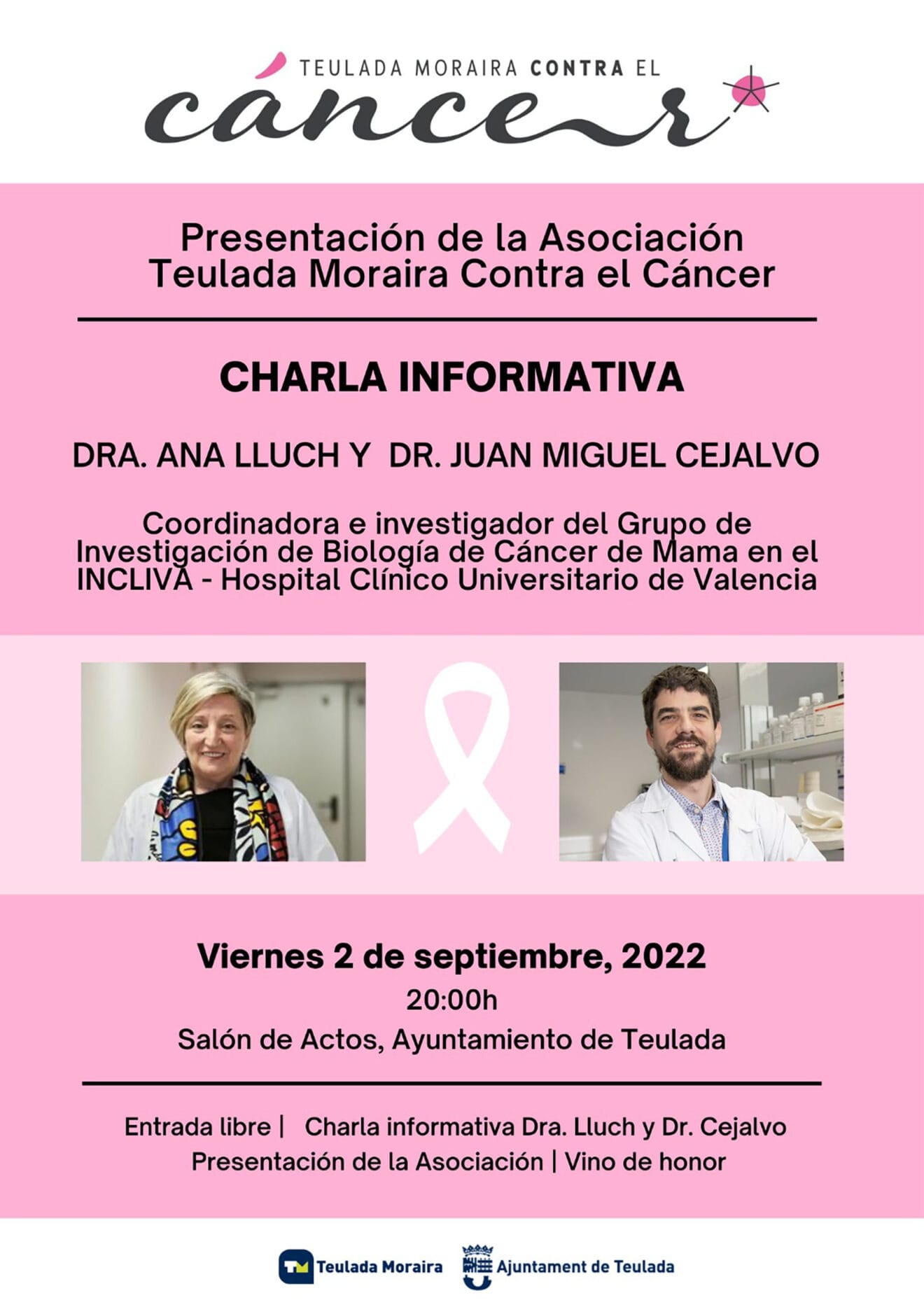 Cartel de la presentación de Teulada Moraira contra el cáncer