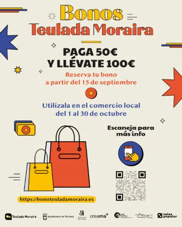 Cartel de los bonos consumo de Teulada-Moraira (versión en castellano)