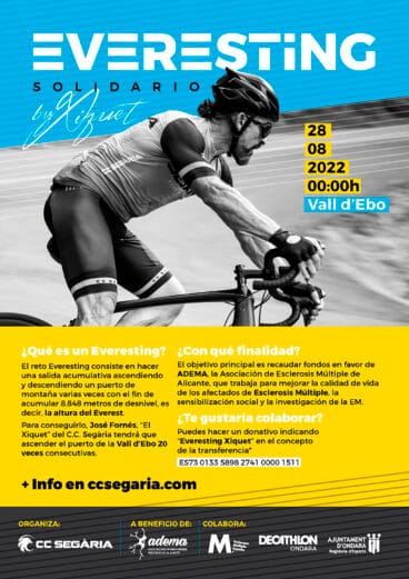 Cartel del ‘Everesting Solidario by Xiquet’ del C.C. Segària