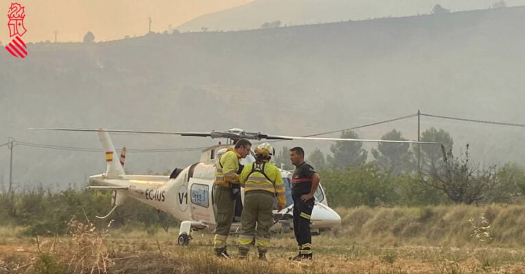 Coordinación de medios aéreos en el incendio de la Vall d'Ebo