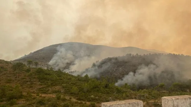 Desalojan varias viviendas de Pego por el avance del incendio de la Vall d'Ebo 3 Imagen: El fuego se adentra en el Barranc de l'Infern