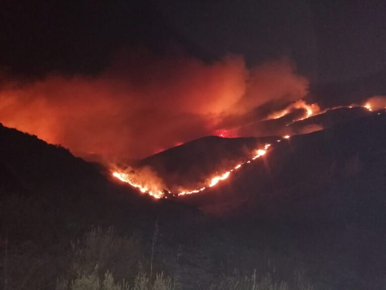 El incendio de la Vall d'Ebo durante la madrugada
