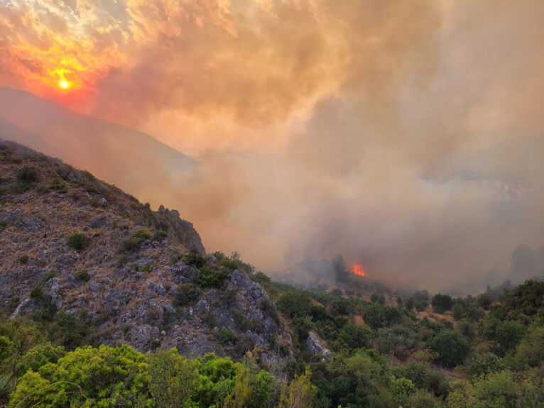 Incendio desde Pego hacia Ebo en la tarde del martes 03