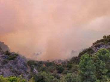 Incendio desde Pego hacia Ebo en la tarde del martes 04