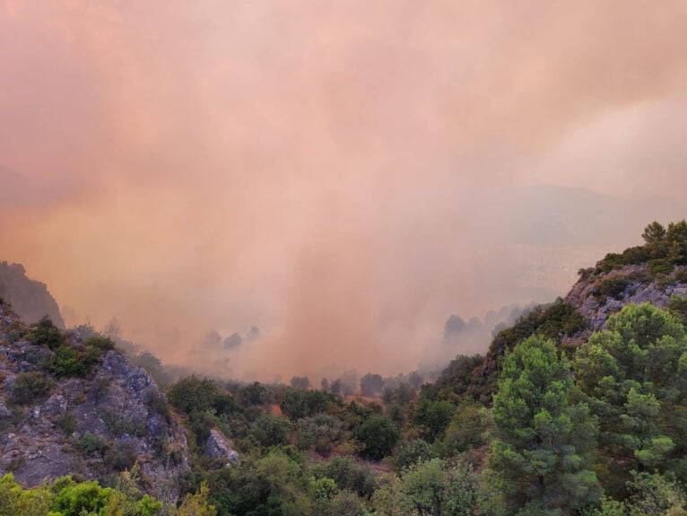 Incendio desde Pego hacia Ebo en la tarde del martes 04