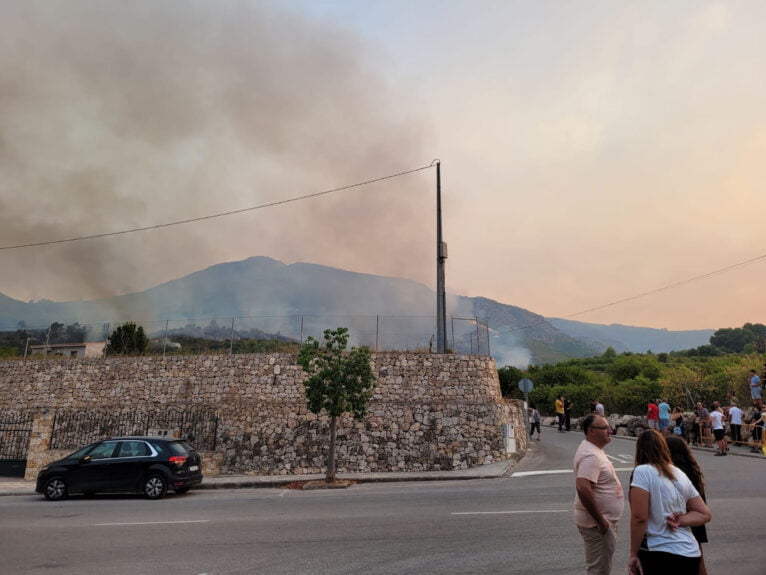 Incendio desde Pego hacia Ebo en la tarde del martes 15