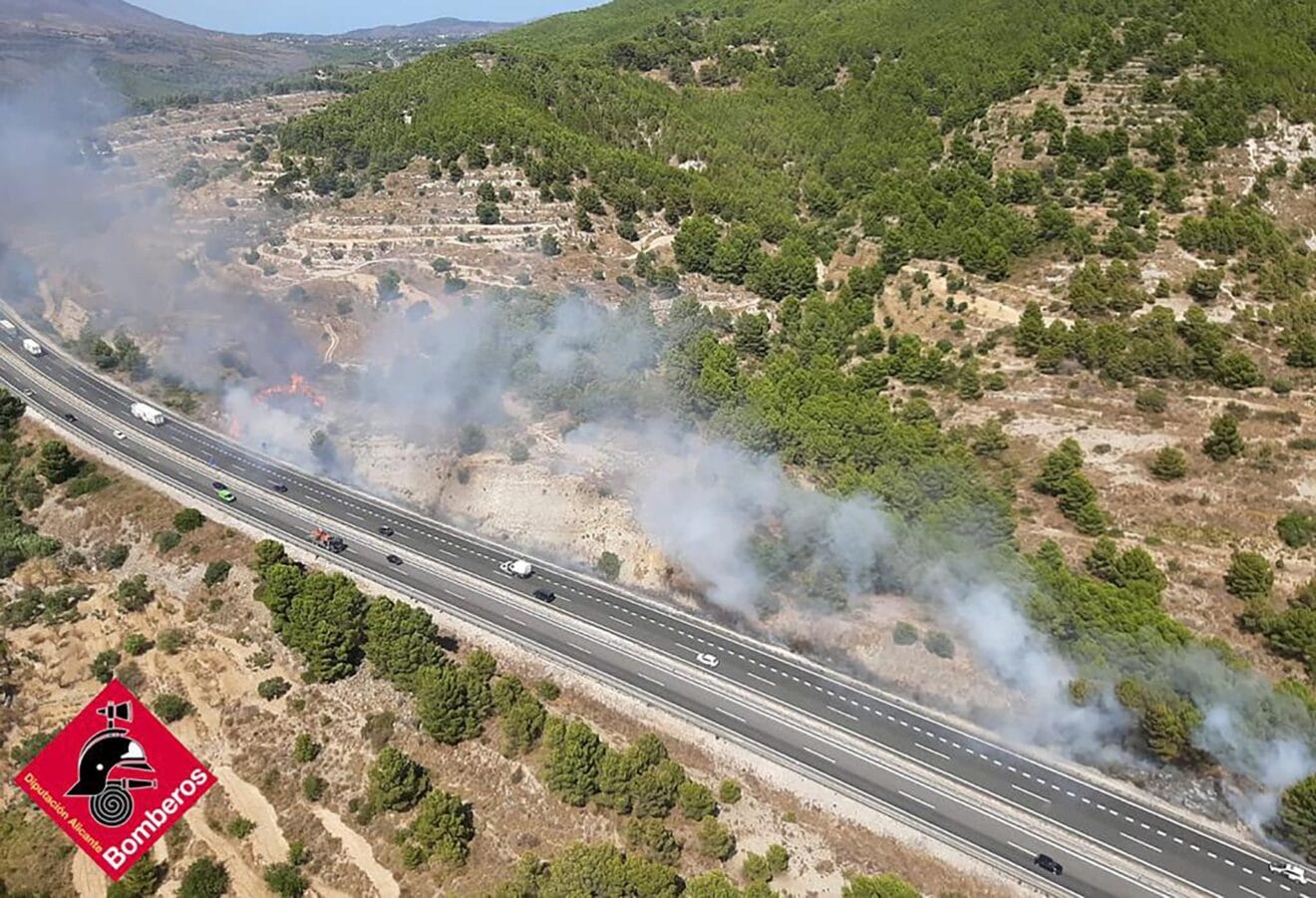 Incendio forestal declarado en Benissa