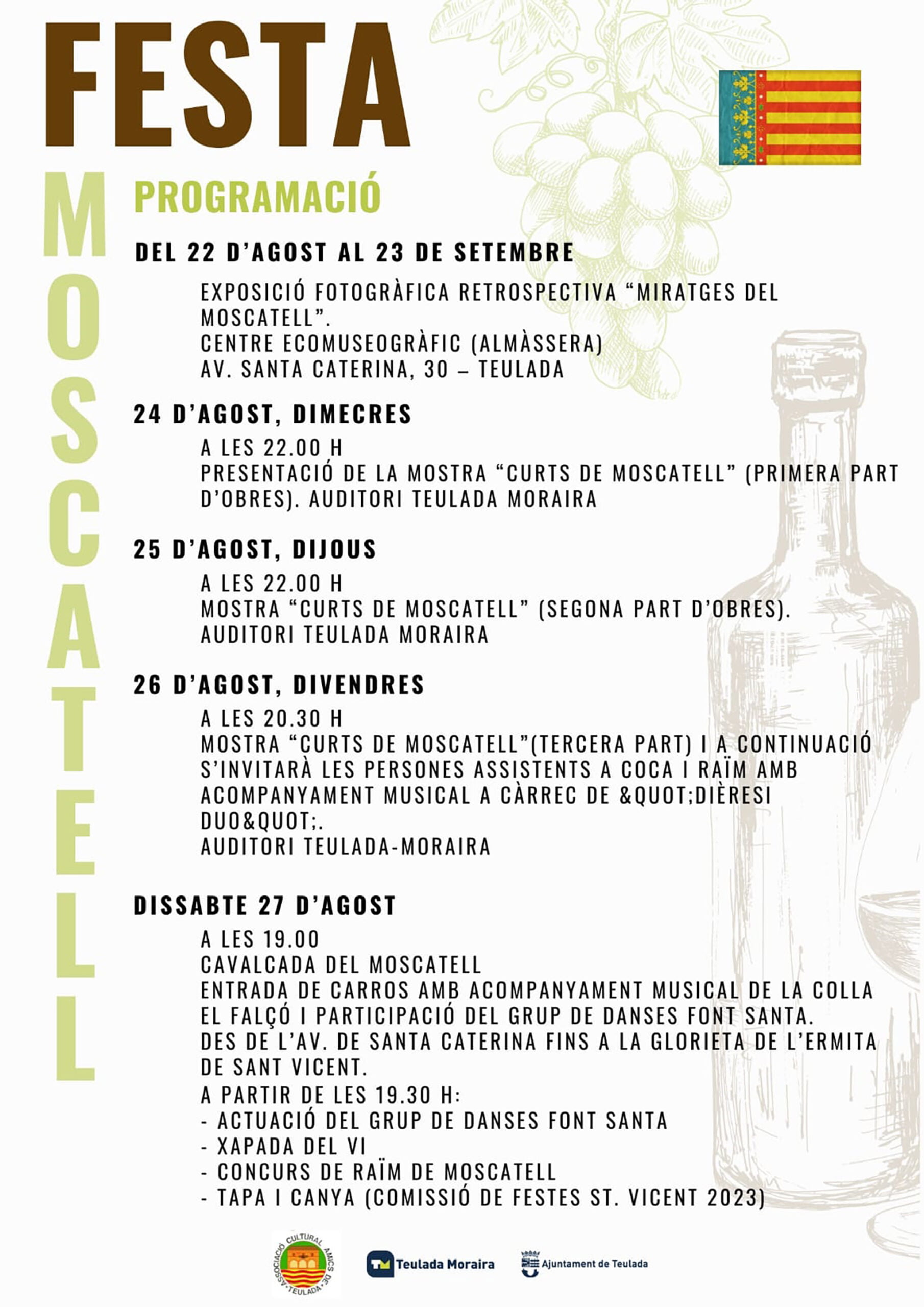 Primera parte del programa de la Festa del Moscatell de Teulada-Moraira 2022 (Valencià)