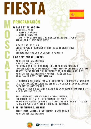 Segunda parte del programa de la Festa del Moscatell de Teulada-Moraira 2022 (Castellano)