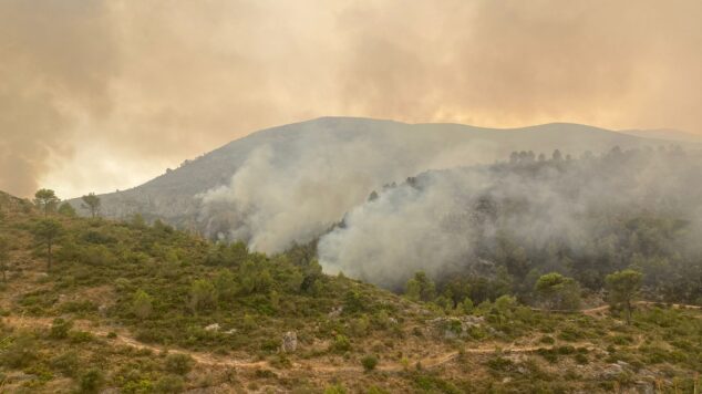 Imagen: Situación del incendio a las 18.15 horas