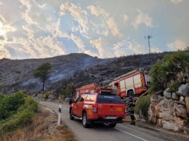 Terreno calcinado de Pego a Vall d’Ebo martes 16 de agosto 01