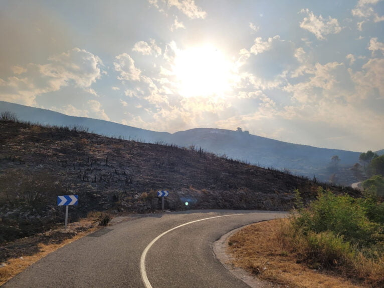 Terreno calcinado de Pego a Vall d'Ebo martes 16 de agosto 16